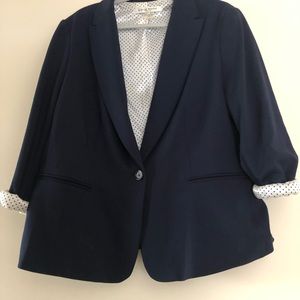 Blue polka dotted blazer